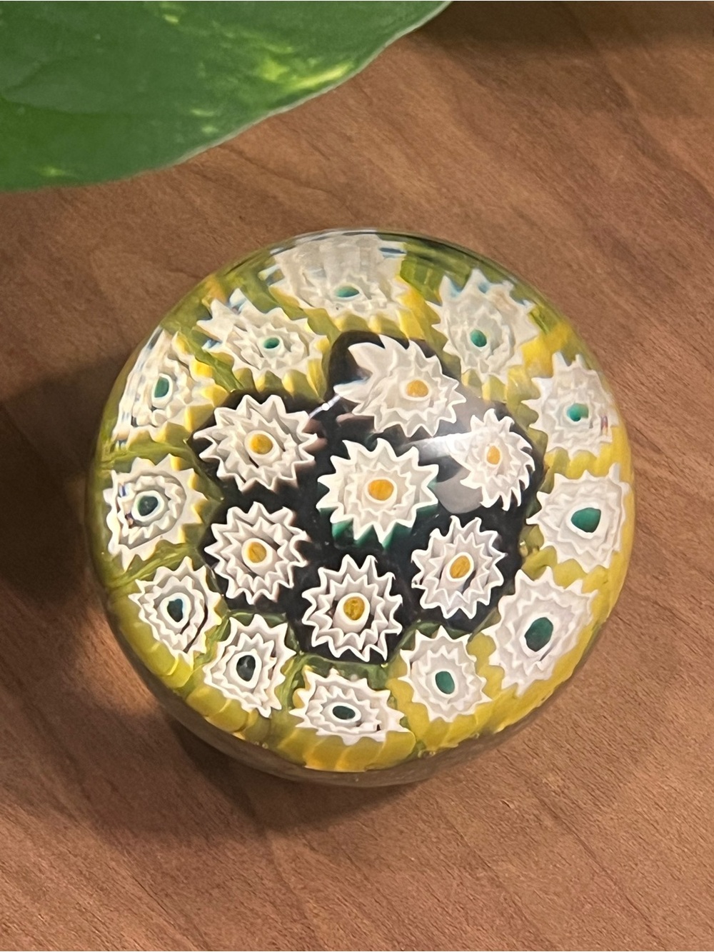 Italian Murano-style Millefiori art glass paperweight